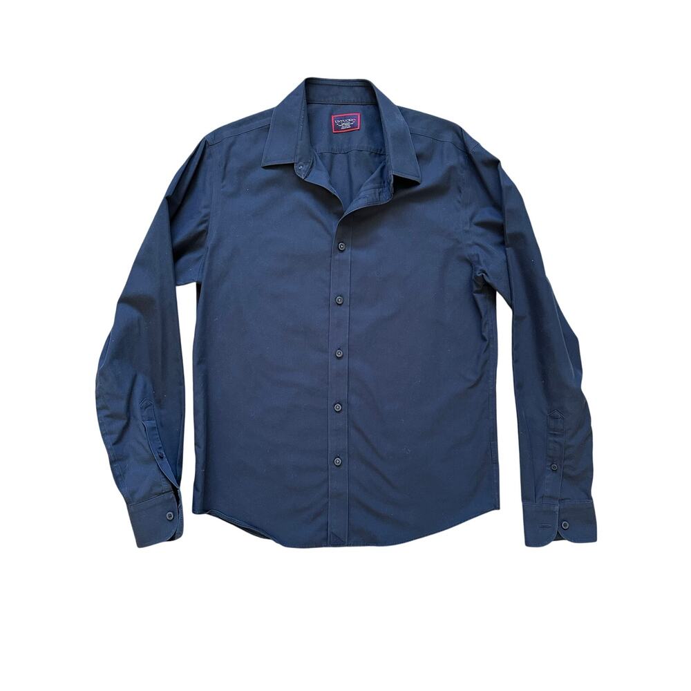 UNTUCKit Castello Wrinkle Free Shirt Navy Medium Slim Fit Button Front
